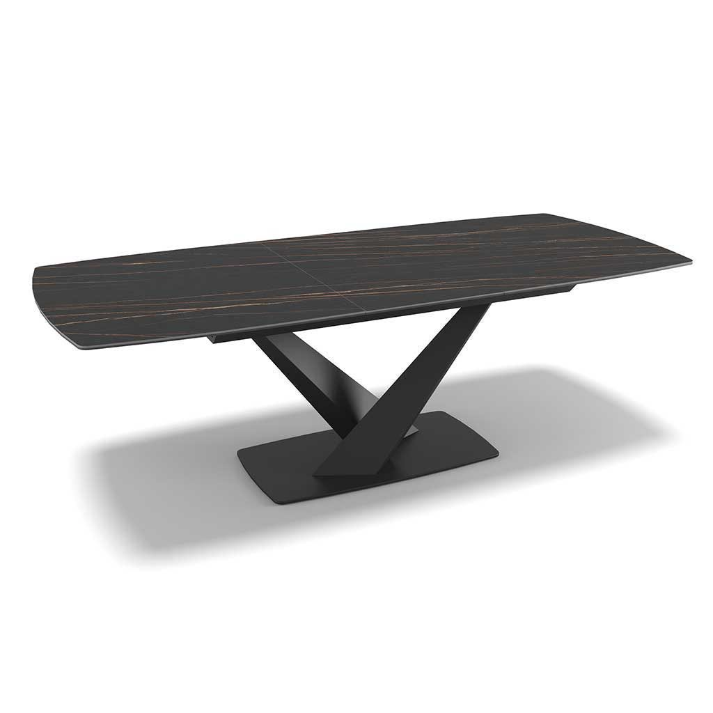 Dining Table Triumph - Ceramic Matt Black 180cm | Extendable 230cm | Electric (incl. Battery)