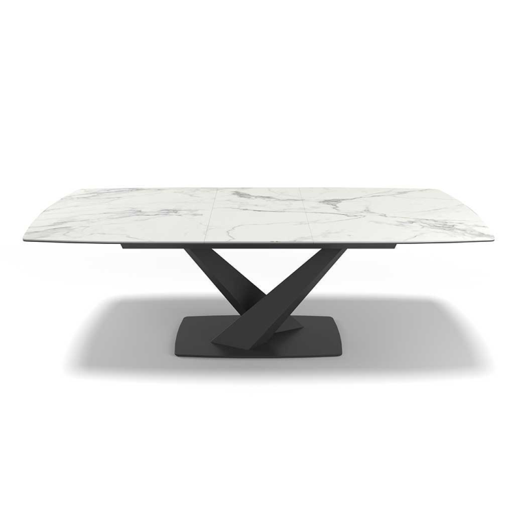 Dining Table Triumph - Ceramic Matt White 180cm | Extendable 230cm