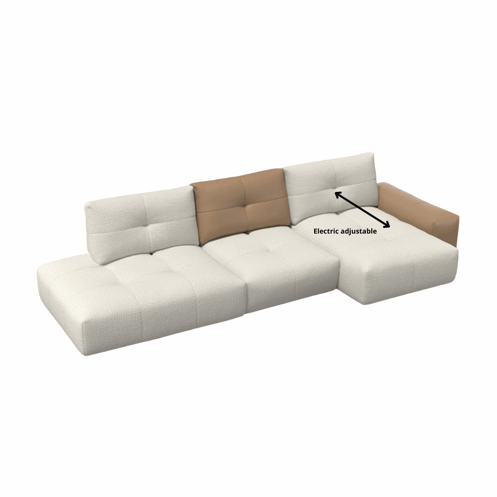 Sofa Magic - White/Brown - Lounge Right