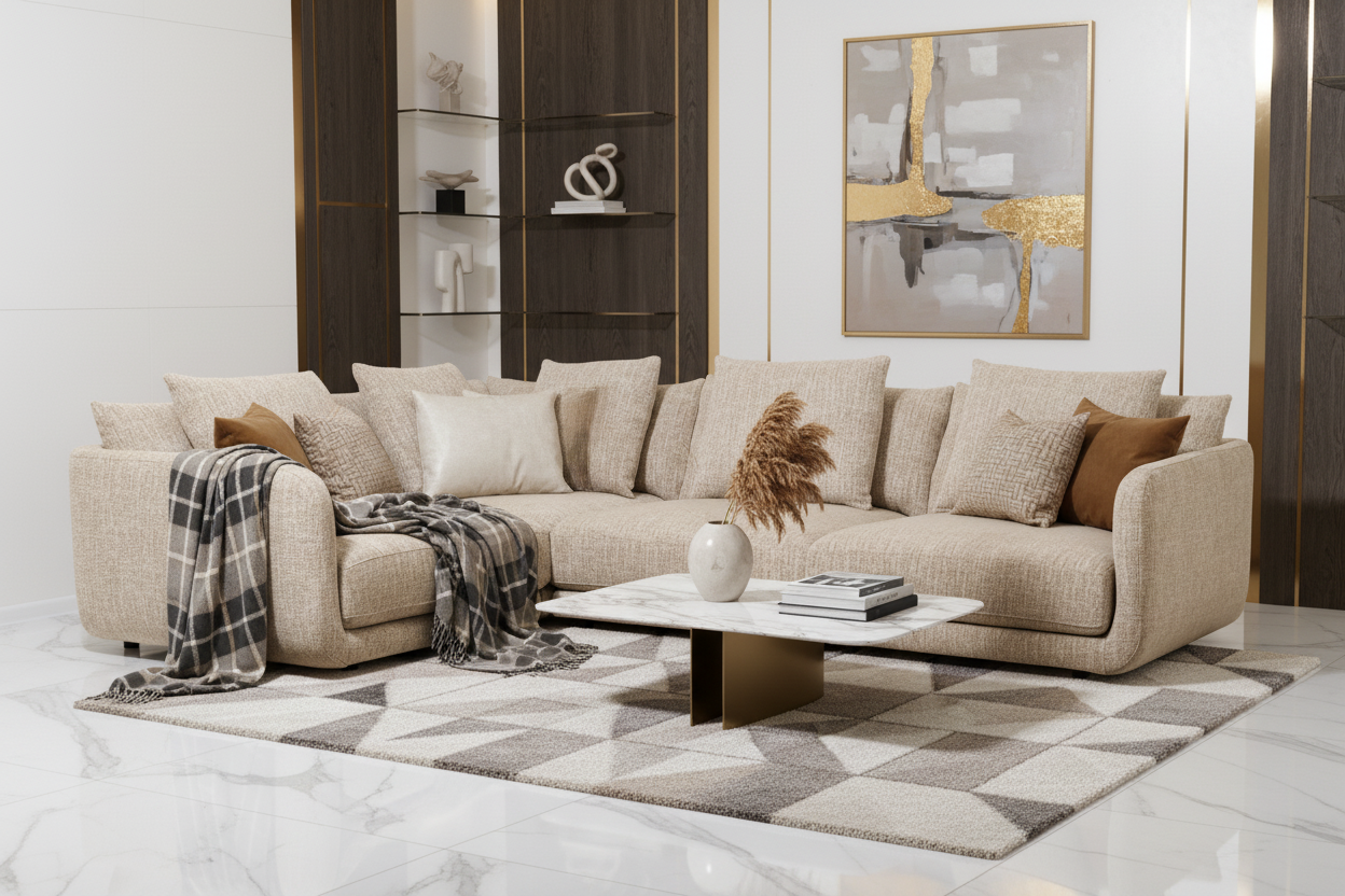 Sofa Grena - Beige Corner Sofa 300×214cm