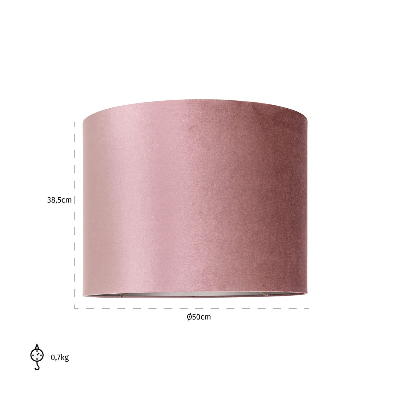 Lampshade Old rose cilinder 50Ø (Italian-4008 Old Rose)