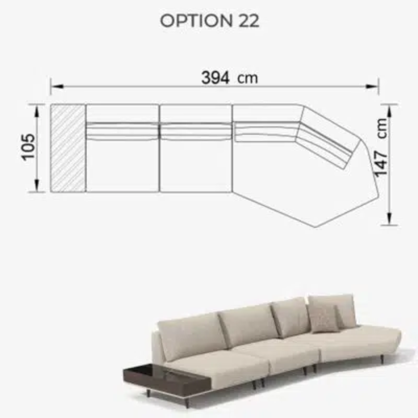 Sofa Love Off-White 394cm
