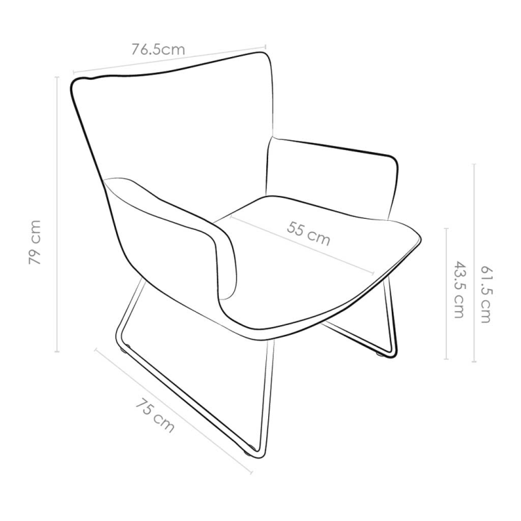 Lounge Chair Slide – Sleek Sled Base in Easy-Care Sneak Fabric
