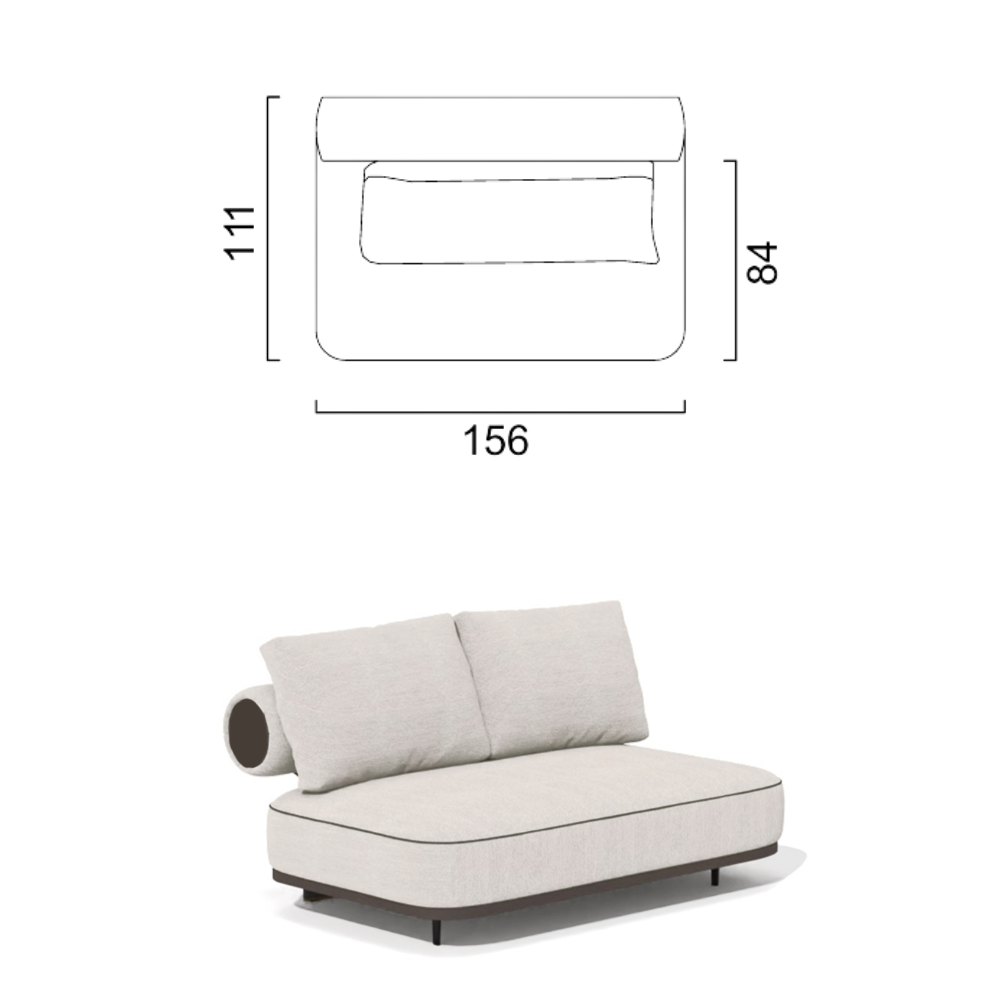 Sofa Kyoto - Light Gray/Beige 156x111cm