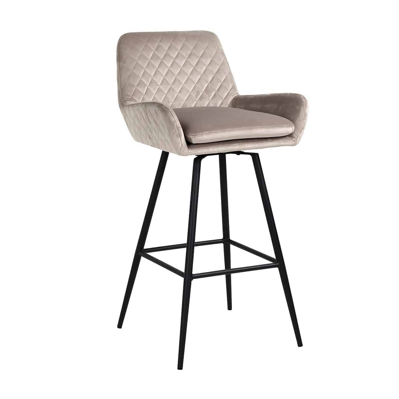 Bar stool Linsey swivel khaki velvet (Quartz Khaki 903)