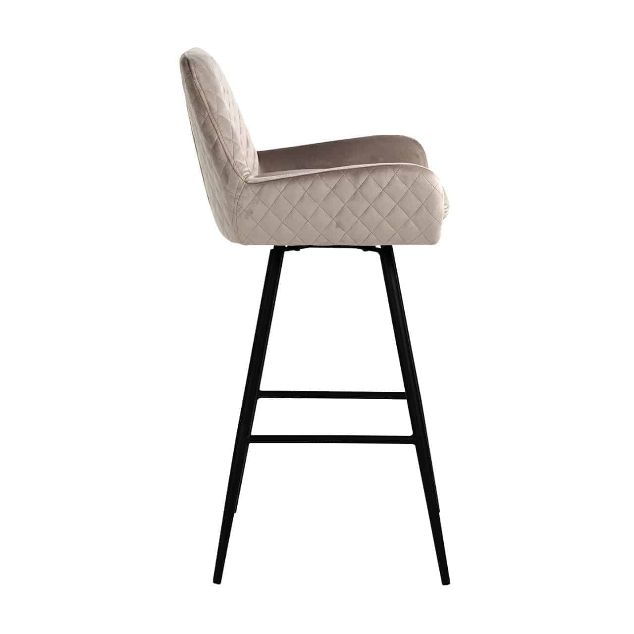 Bar stool Linsey swivel khaki velvet (Quartz Khaki 903)