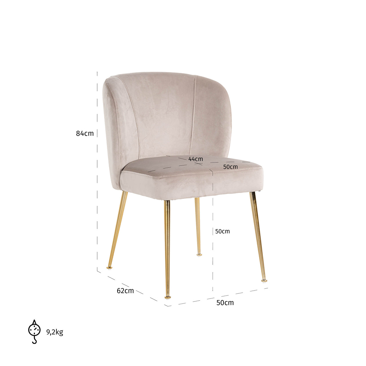 Chair Cannon - khaki / brushed gold (Quartz Khaki 903)