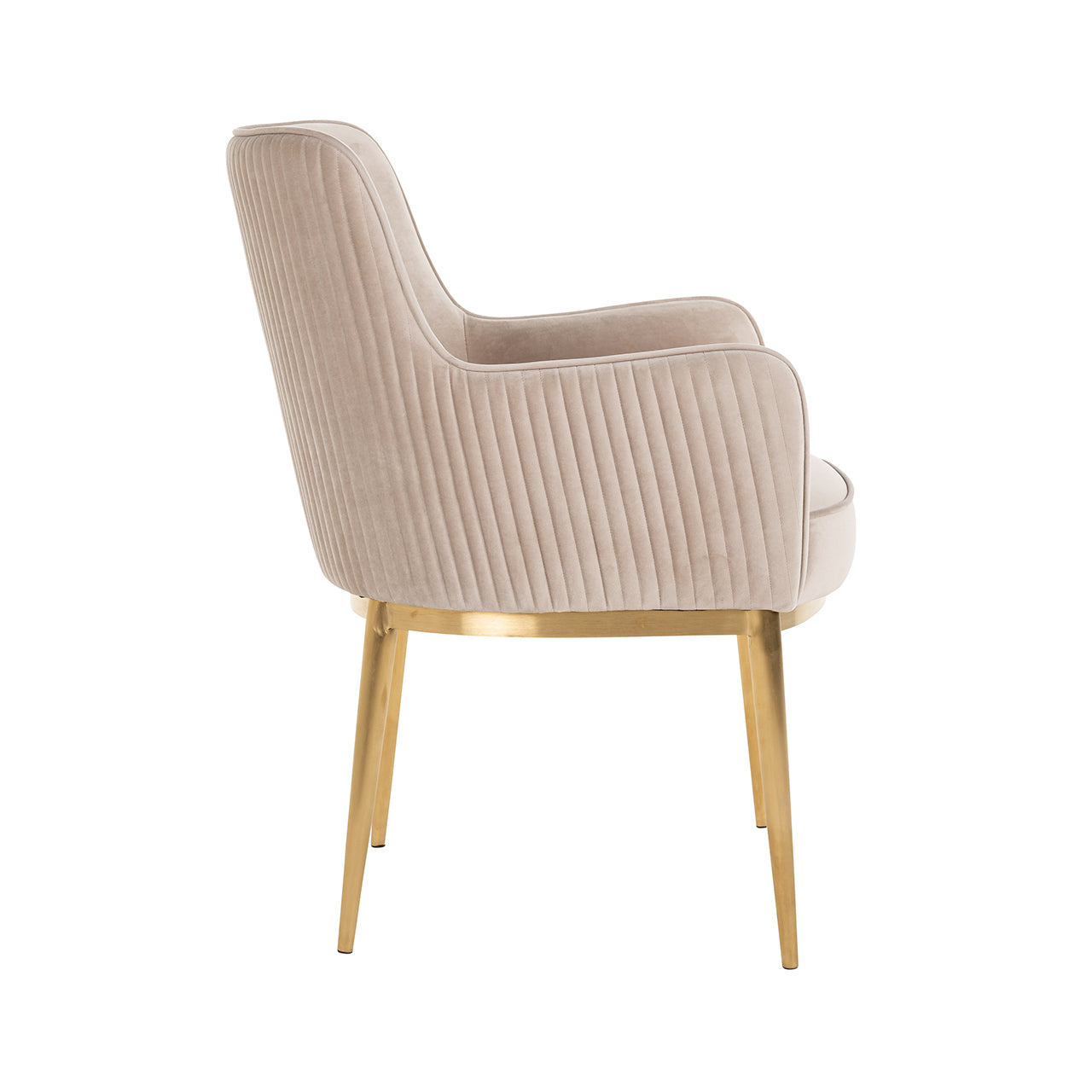 Chair Breeze - khaki velvet / brushed gold fire retardant (FR-Quartz 903 Khaki)