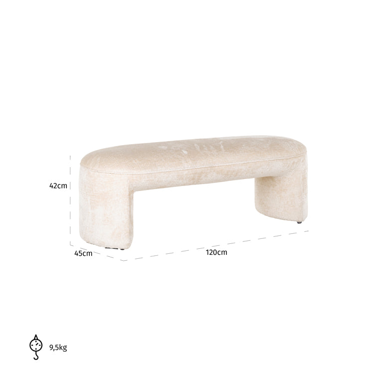 Bench Fargo white chenille (Bergen 900 white chenille)