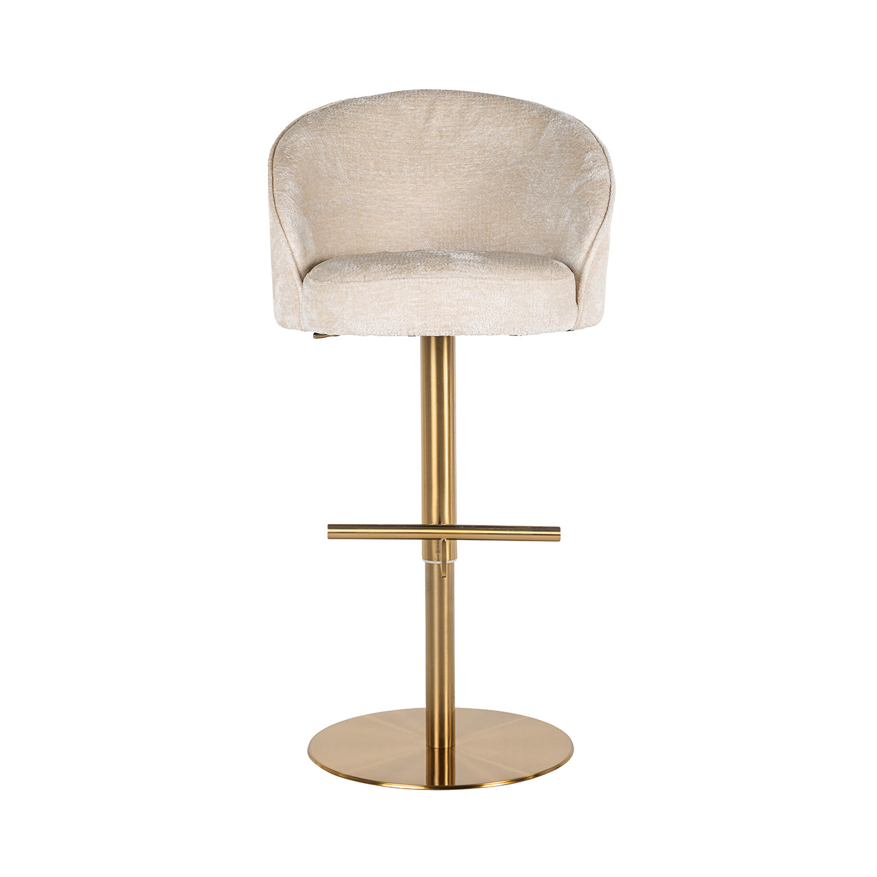 Bar/counter stool Zabi swivel white chenille (Bergen 900 white chenille)