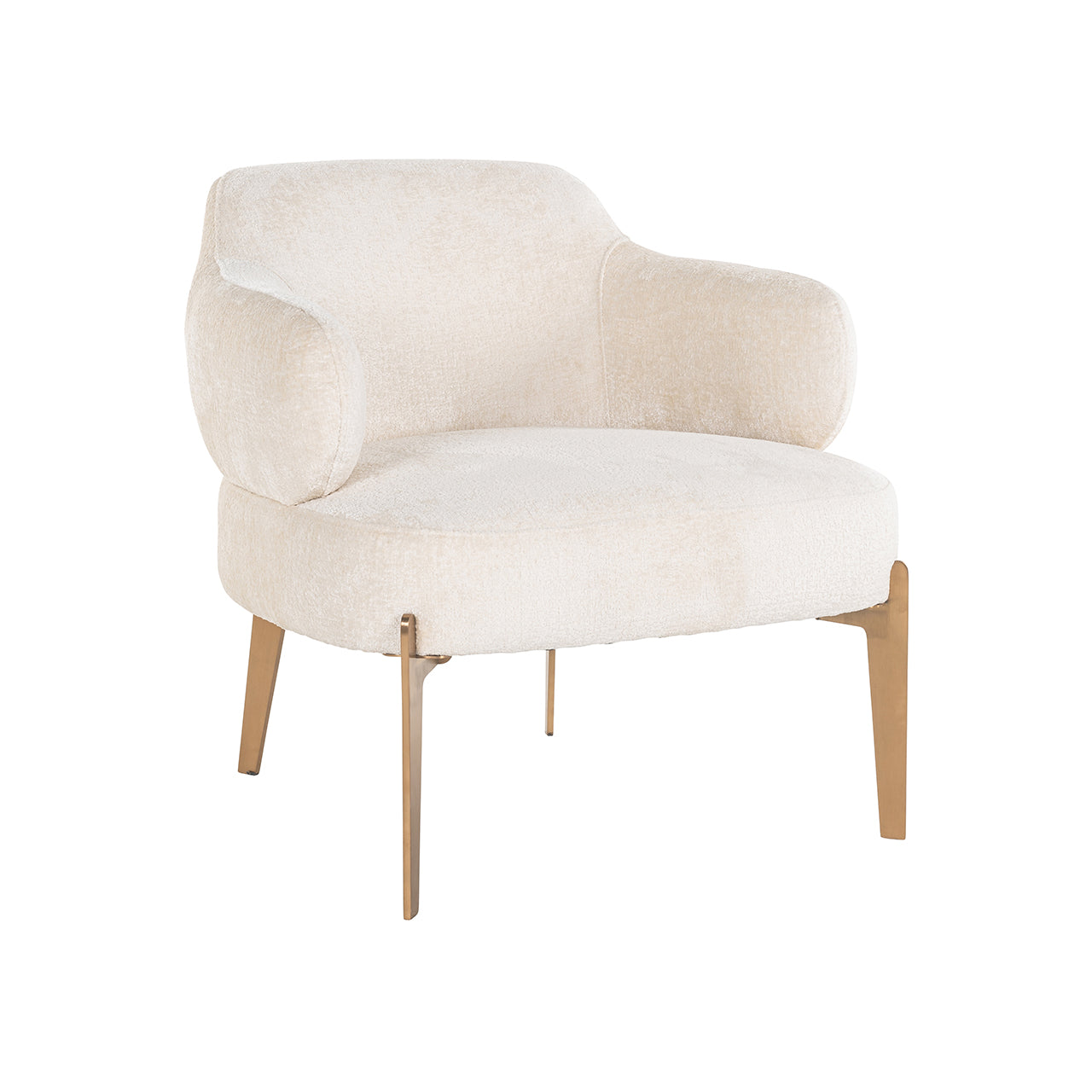 Lounge chair Venus white chenille (Bergen 900 white chenille)