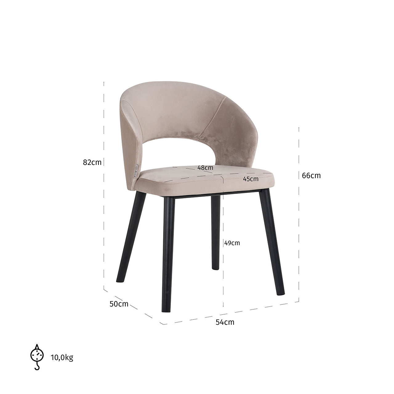 Chair Savoy - khaki velvet (Quartz Khaki 903)