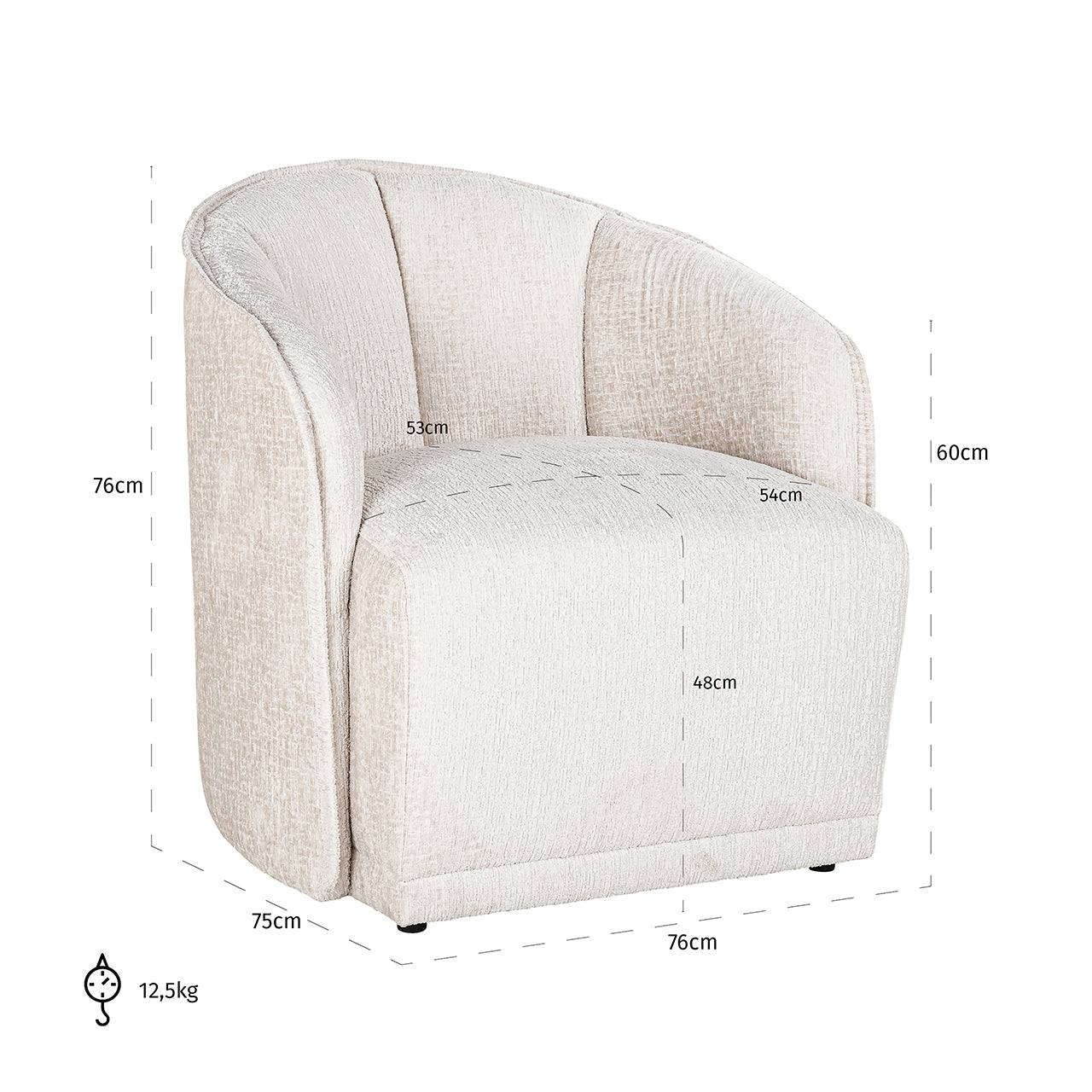 Lounge chair Maryse cream fusion (Fusion cream 02)