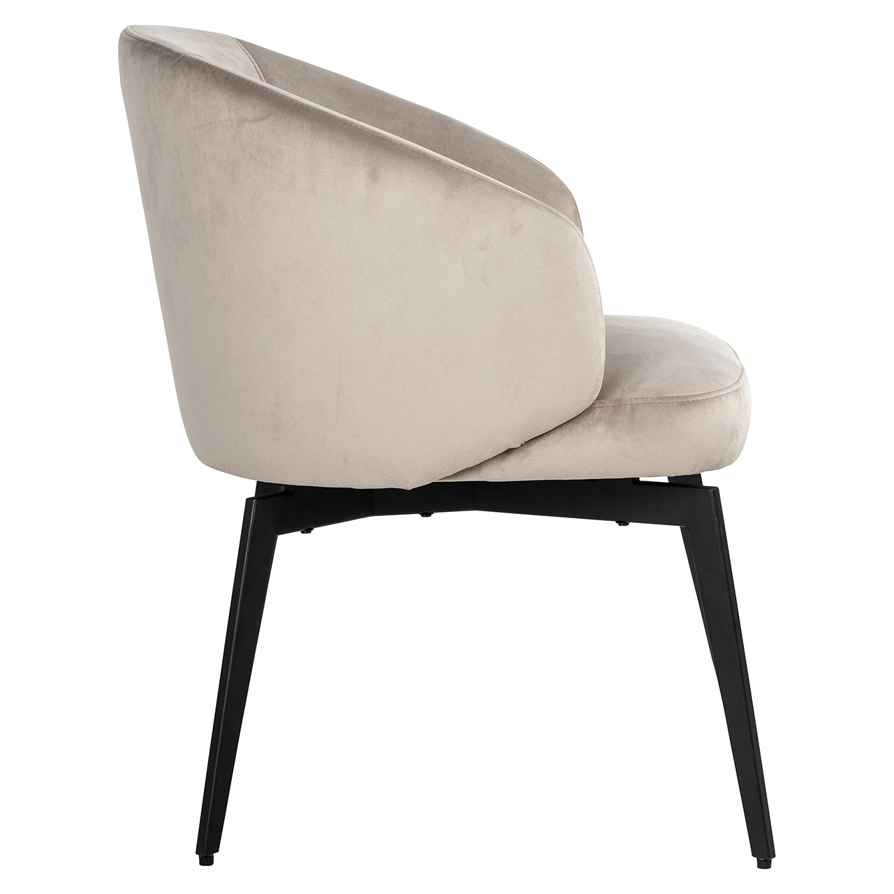 Chair Amphara - khaki velvet fire retardant (FR-Quartz 903 Khaki)