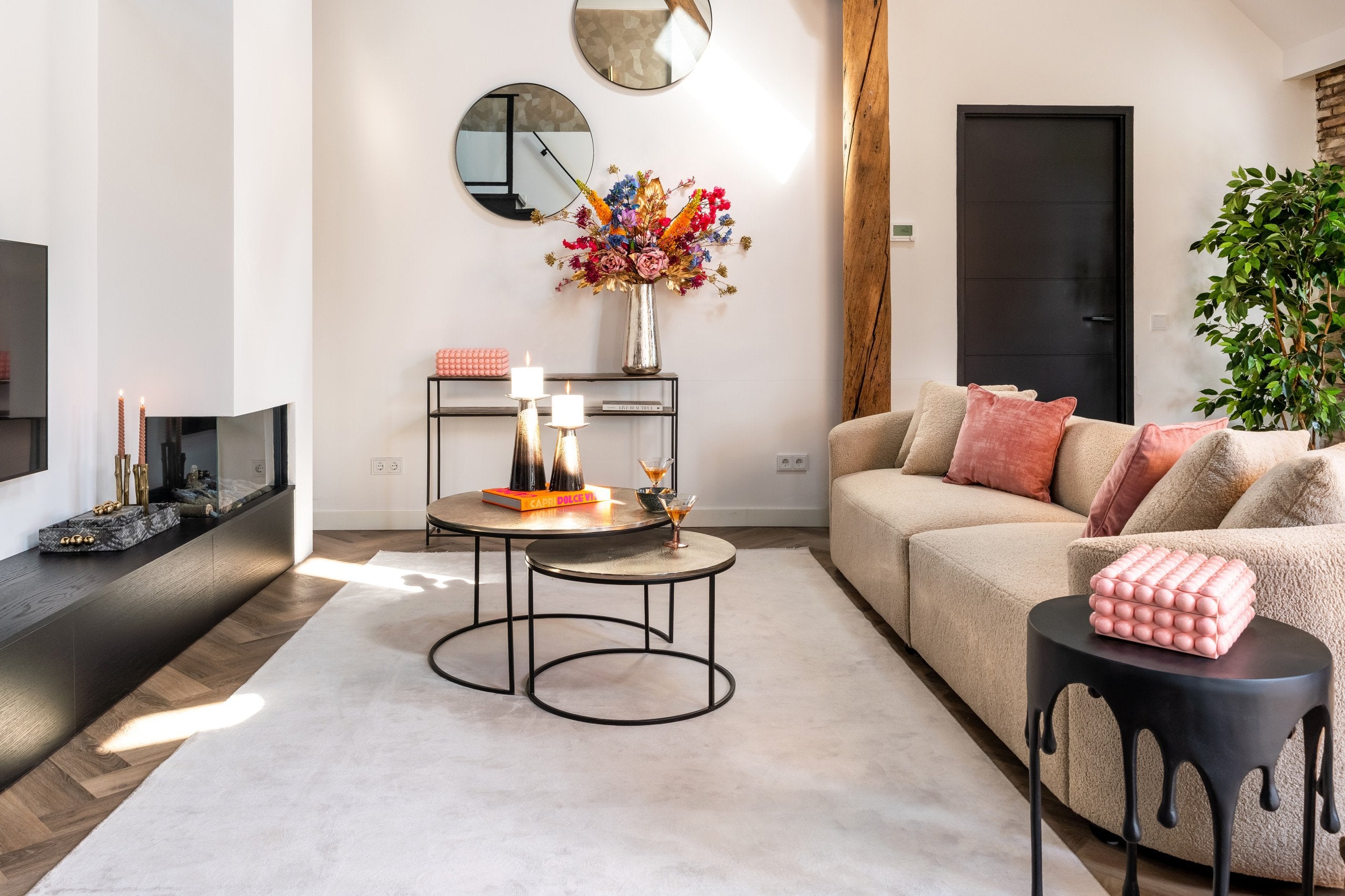 Coffee table Asher champagne gold (Set of 2)