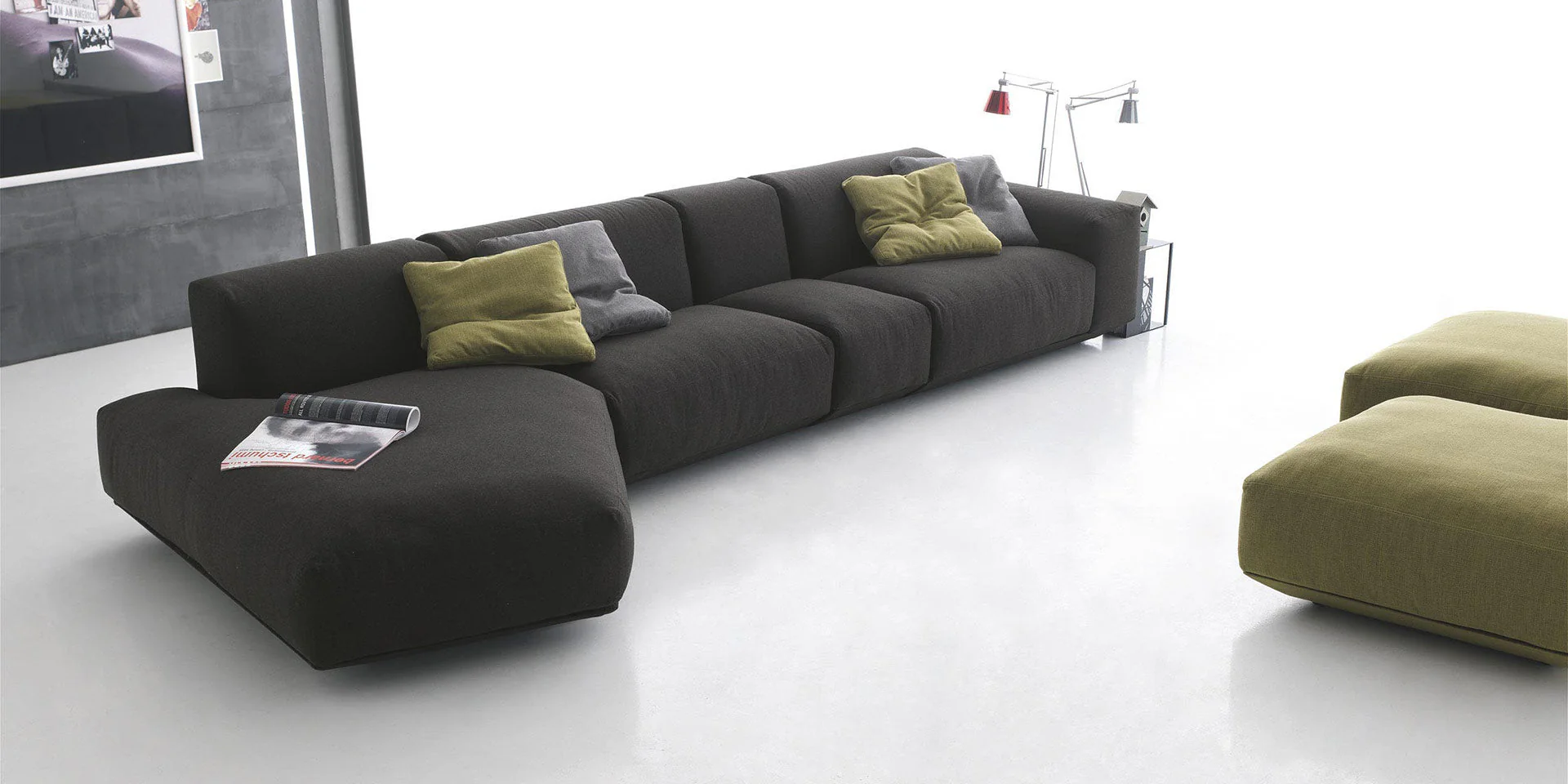 Sofa Cube Musa - Blue & Black | 387x174cm