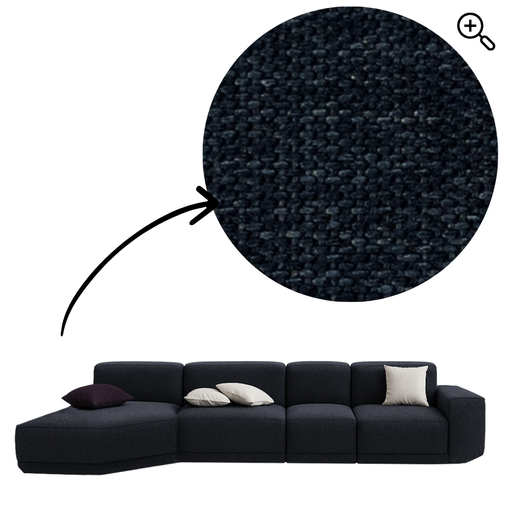 Sofa Cube Musa - Blue & Black | 387x174cm