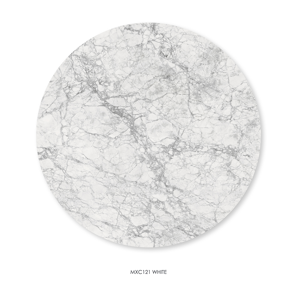 Dining Table Cassan – Ceramic White Ø90cm | Extendable Ø150cm