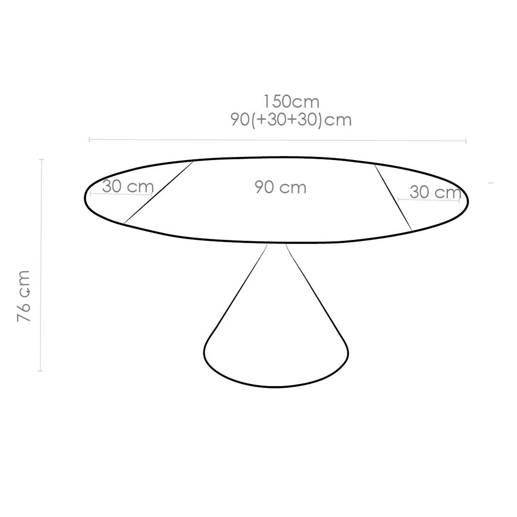 Dining Table Cassan – Ceramic White Ø90cm | Extendable Ø150cm