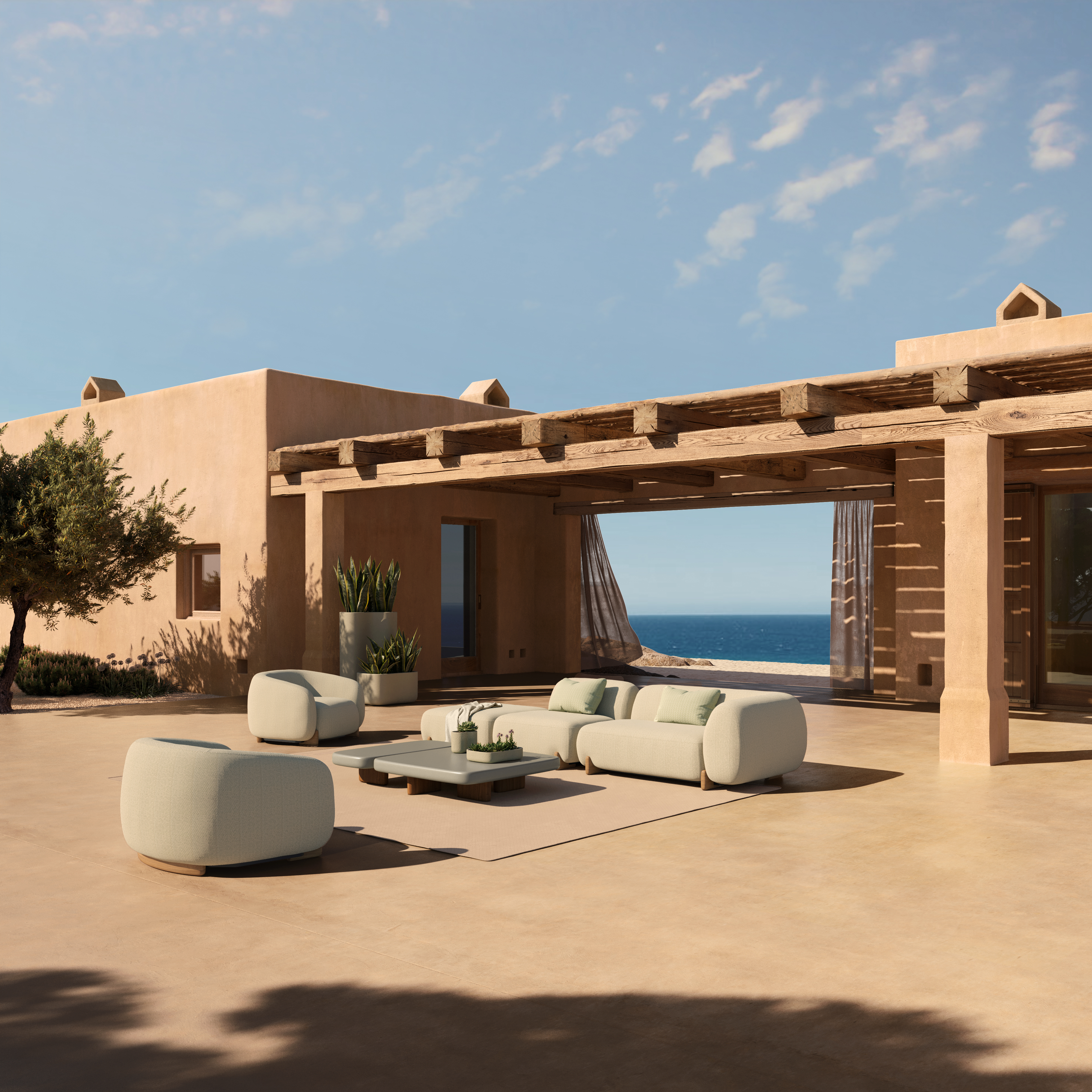 Milos Coffee Table Square 100 X 100 X 24 cm