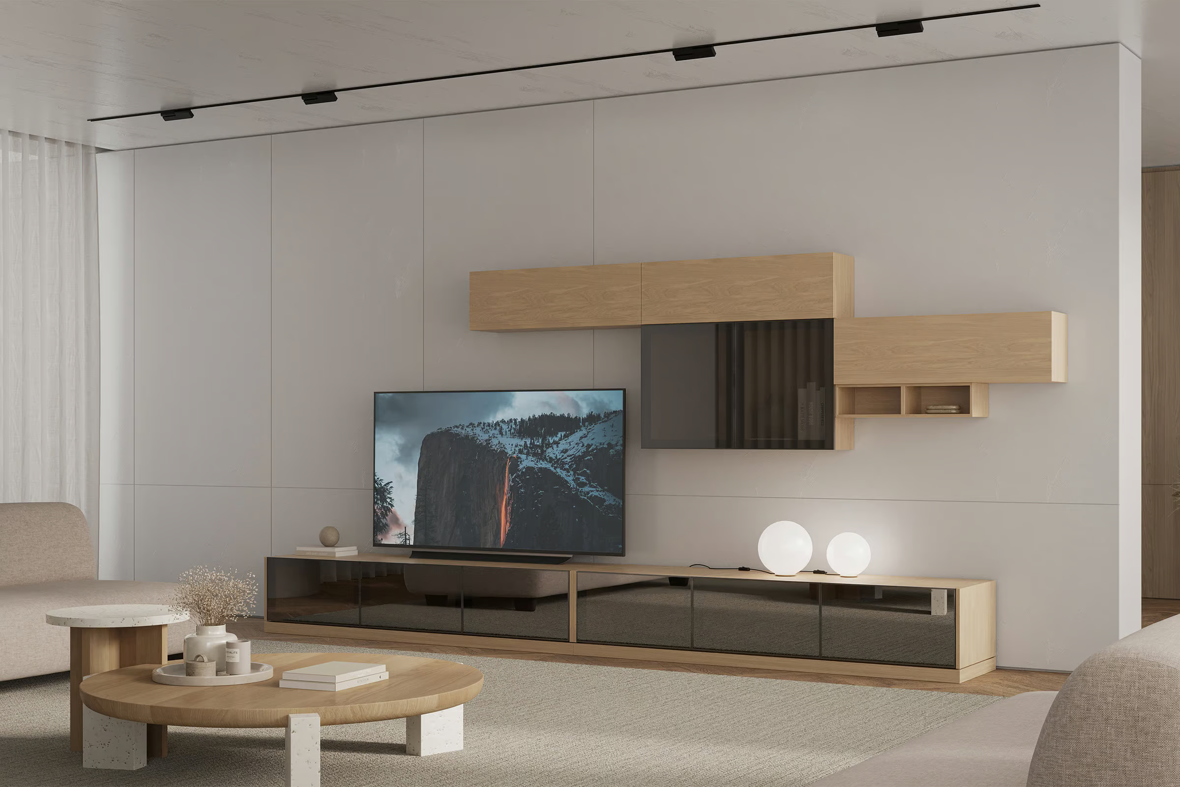 TV Unit Barcelona Oak Option 2