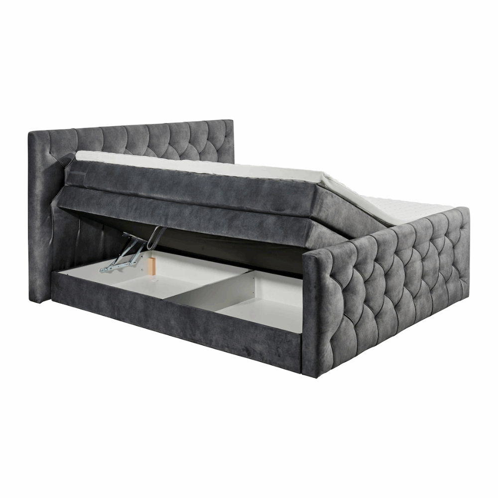 Boxspring Chester – Anthracite | Includes Base and Topper