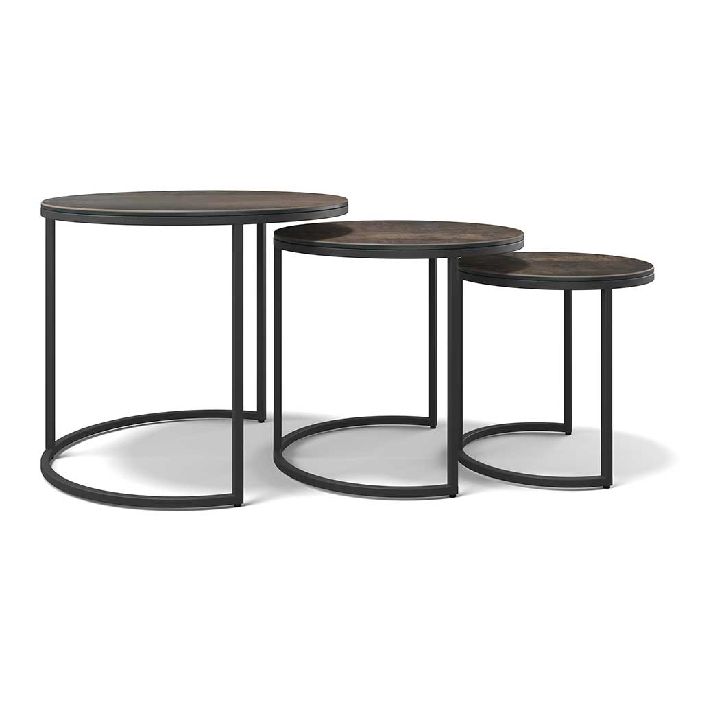 Senjo Coffee Table Set – Ø58/48/38 – Rustic Ceramic