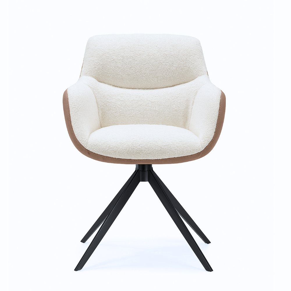 Chair - Ferrara Brown + White Bouclé