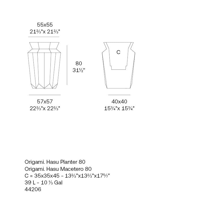 Origami Hasu 57X57X80