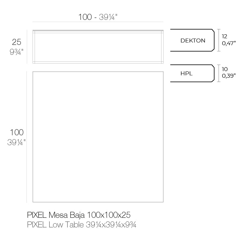 Pixel Table 100X100X25 cm