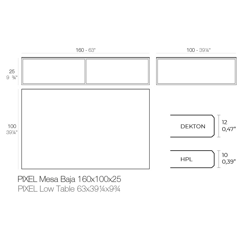 Pixel Table 160X100X25 cm