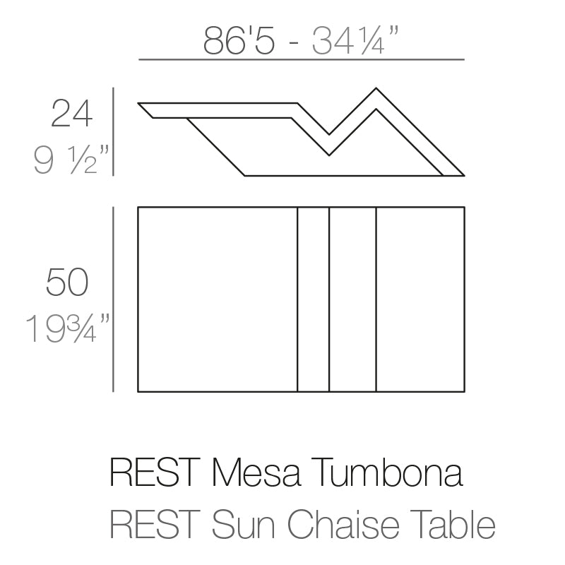 Rest Sun Chaise Table 87X50X24