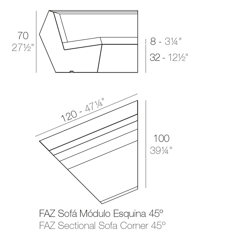 Faz - Sofa Corner 45º