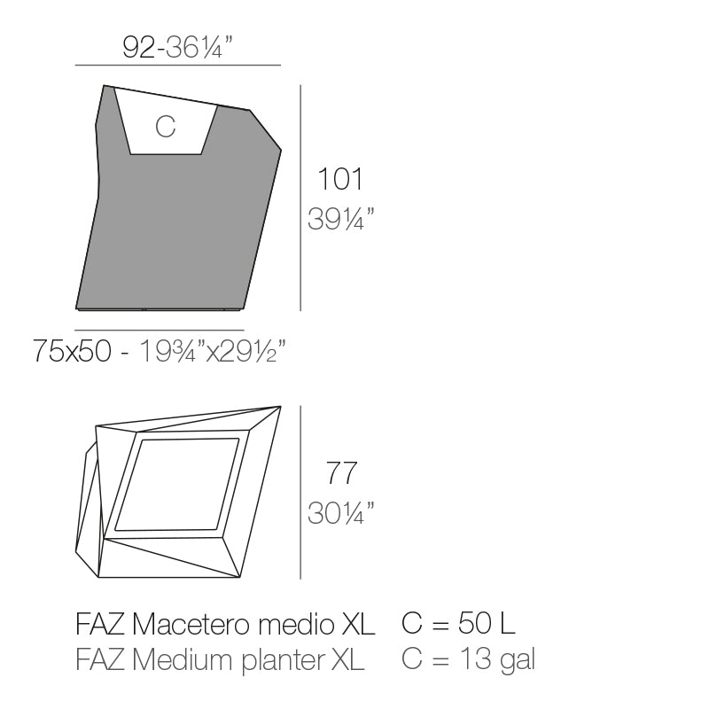 Faz Xl - Planter 92X77X101 Cm