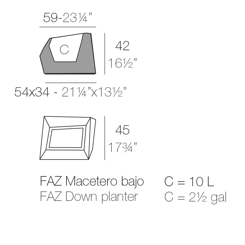 Faz - Planter 59X45X42 Cm