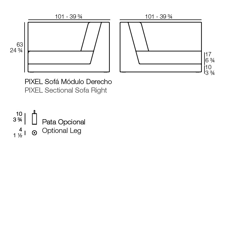 Pixel Sectional Sofa Right