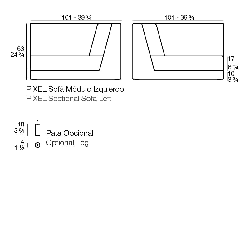Pixel Sectional Sofa Left