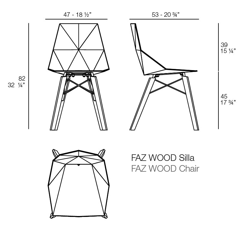 Faz - Chair - Wooden Base