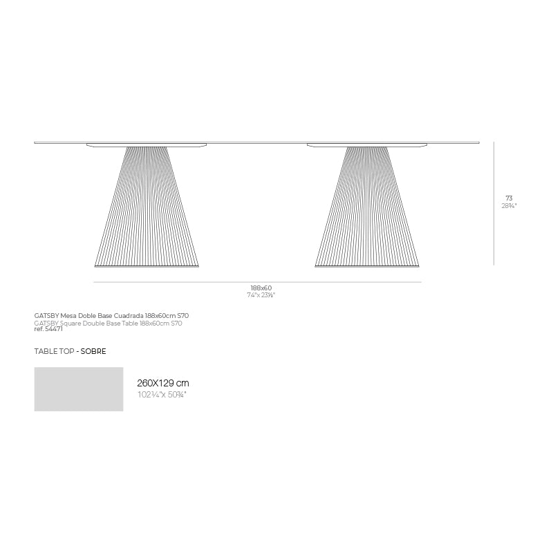Gatsby Double Base 60X60X73Cms70