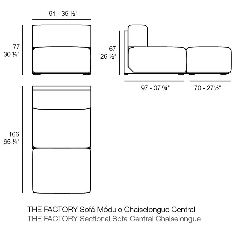 The Factory Chaiselongue Armless Section