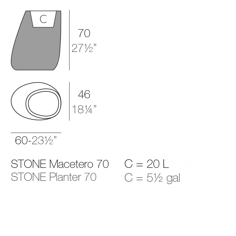 Stone Planter 60X46X70