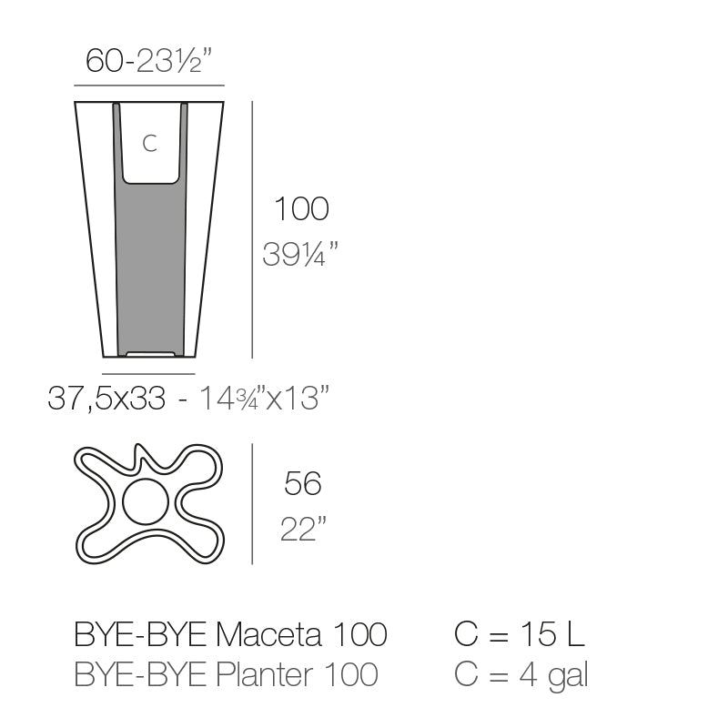 Bye-Bye Planter 60X56X100
