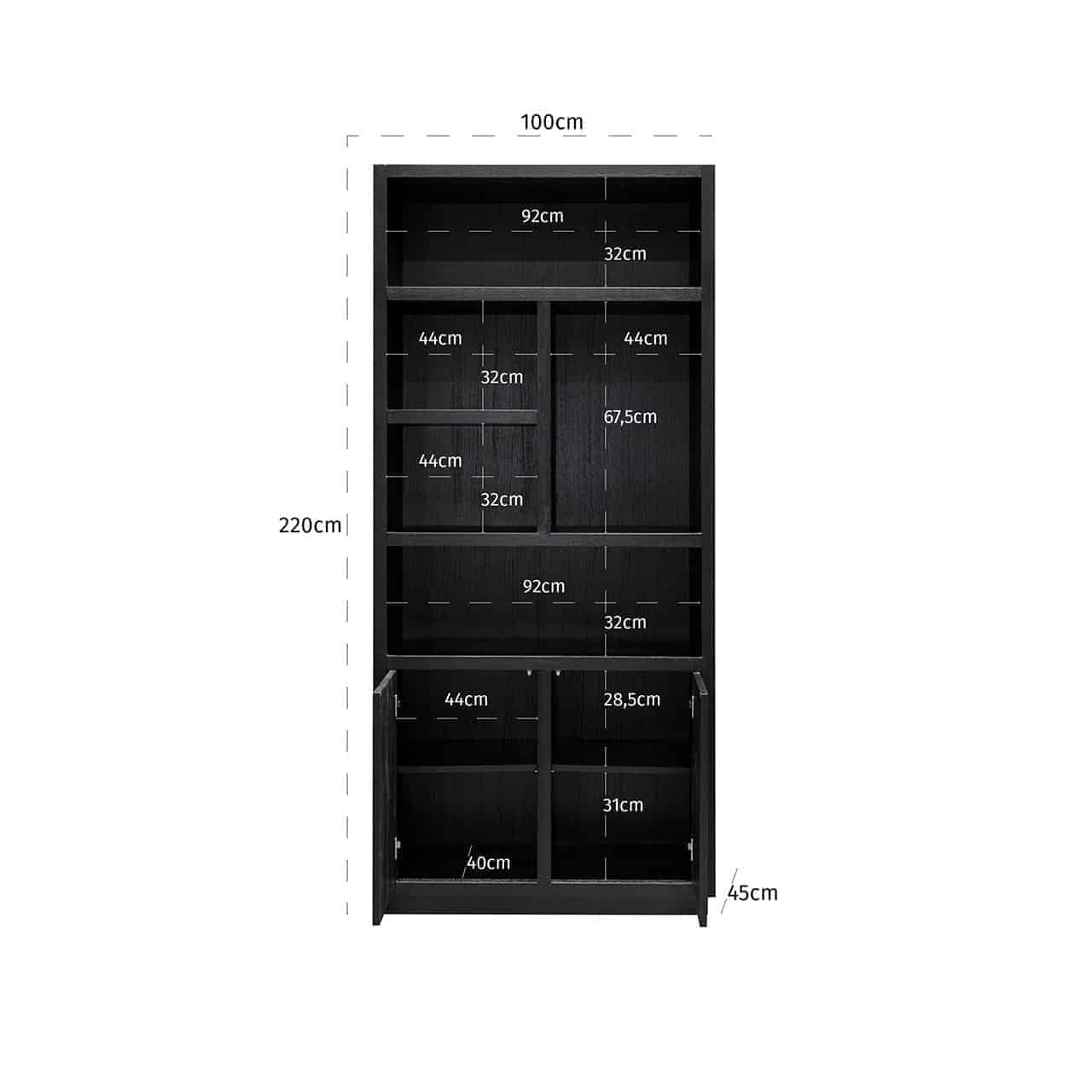 Display cabinet Oakura 2-doors (Black)