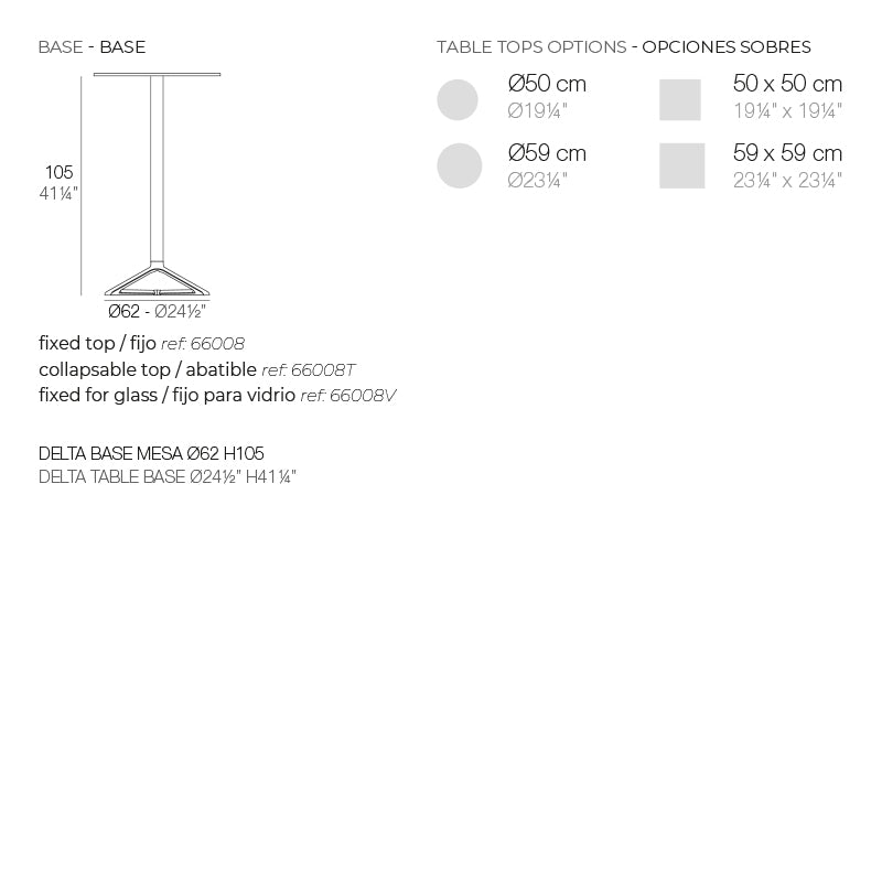 Delta Table Base H:105Cm