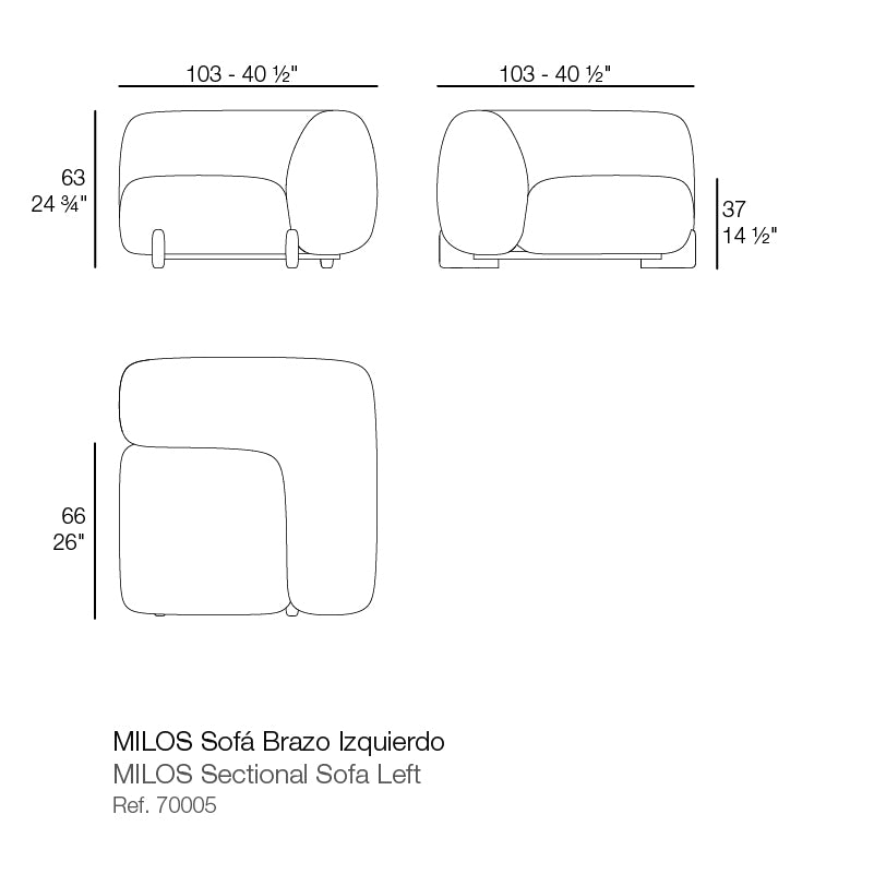 Milos Sectional Sofa Left