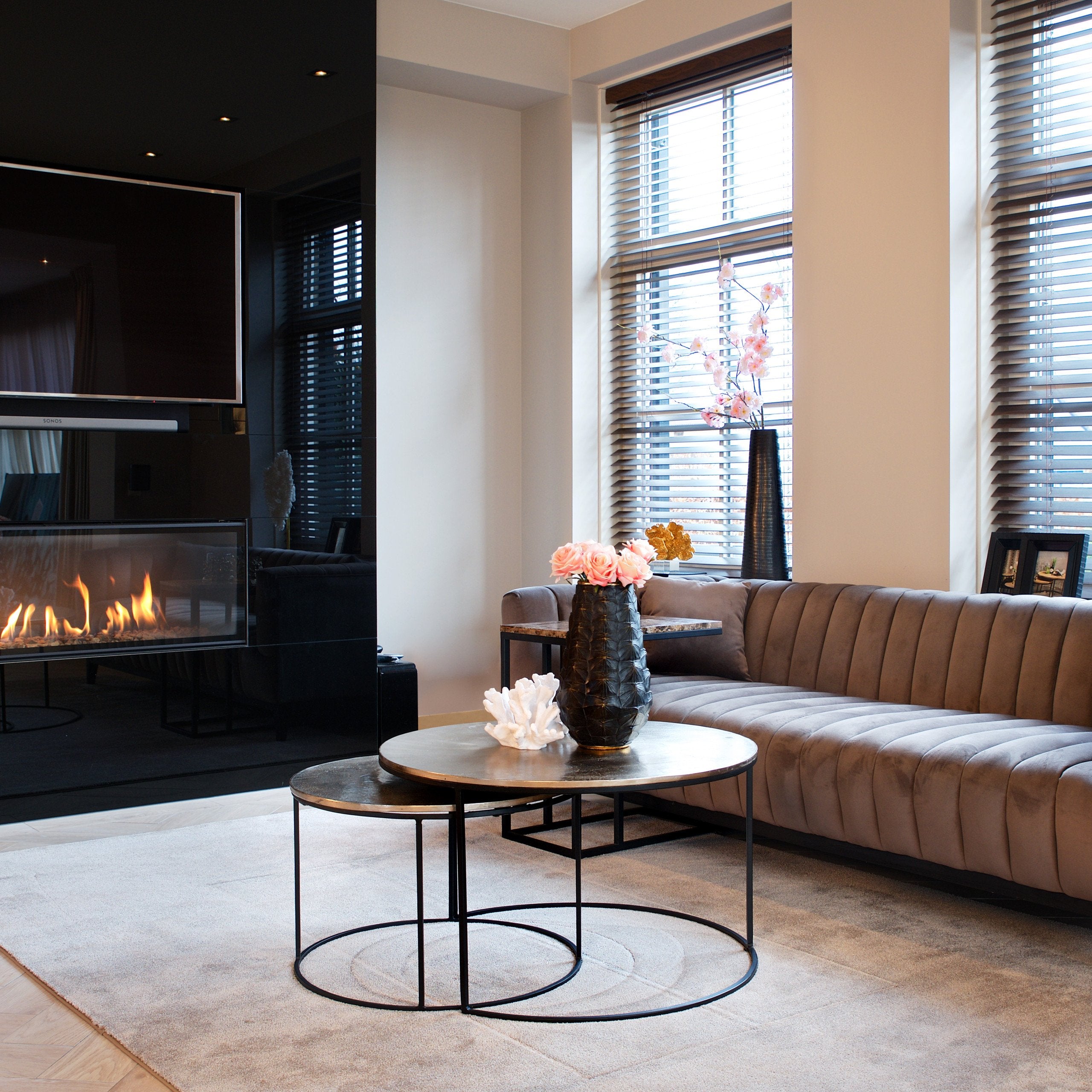 Coffee table Asher champagne gold (Set of 2)