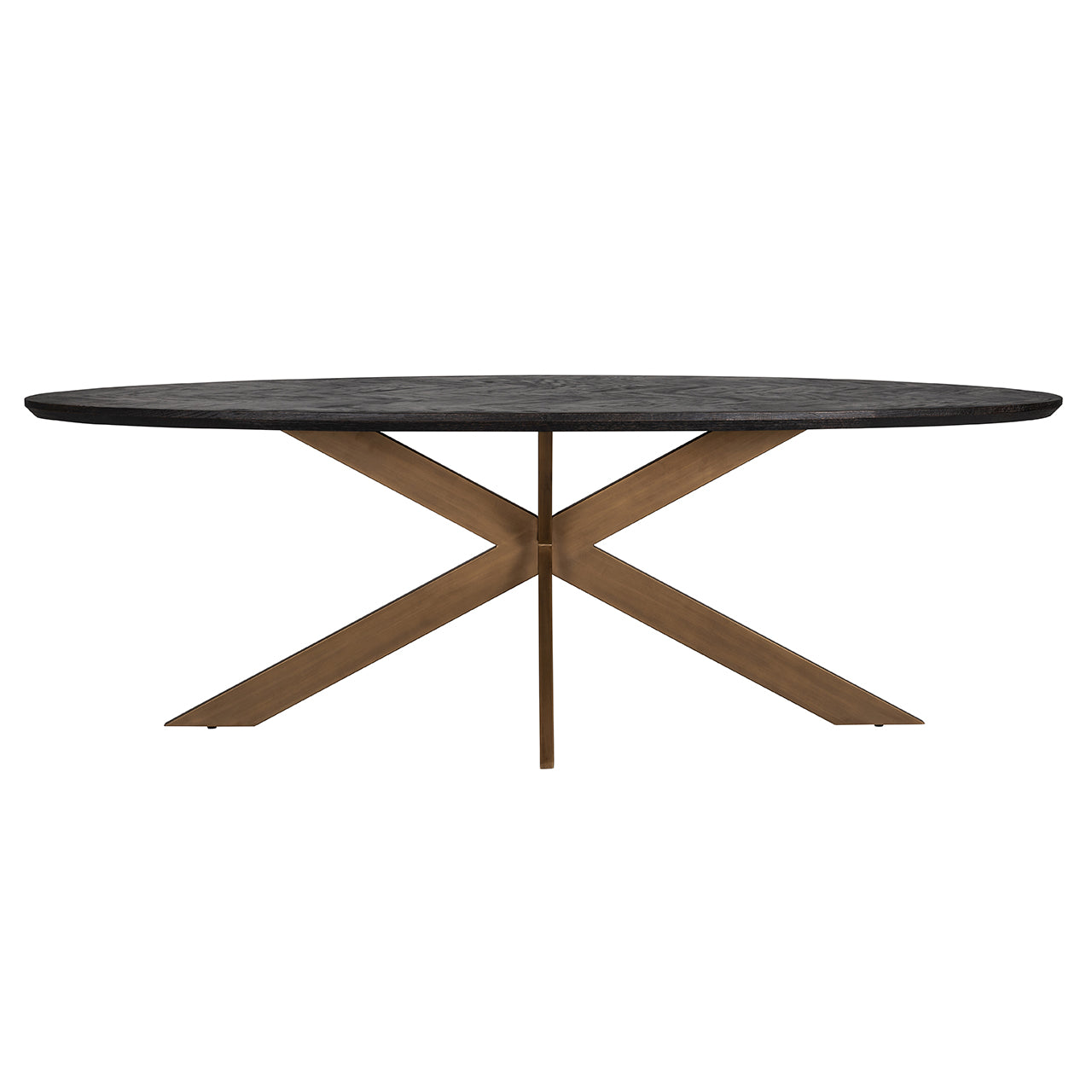 Dining table Blackbone brass oval 230 (Black rustic)
