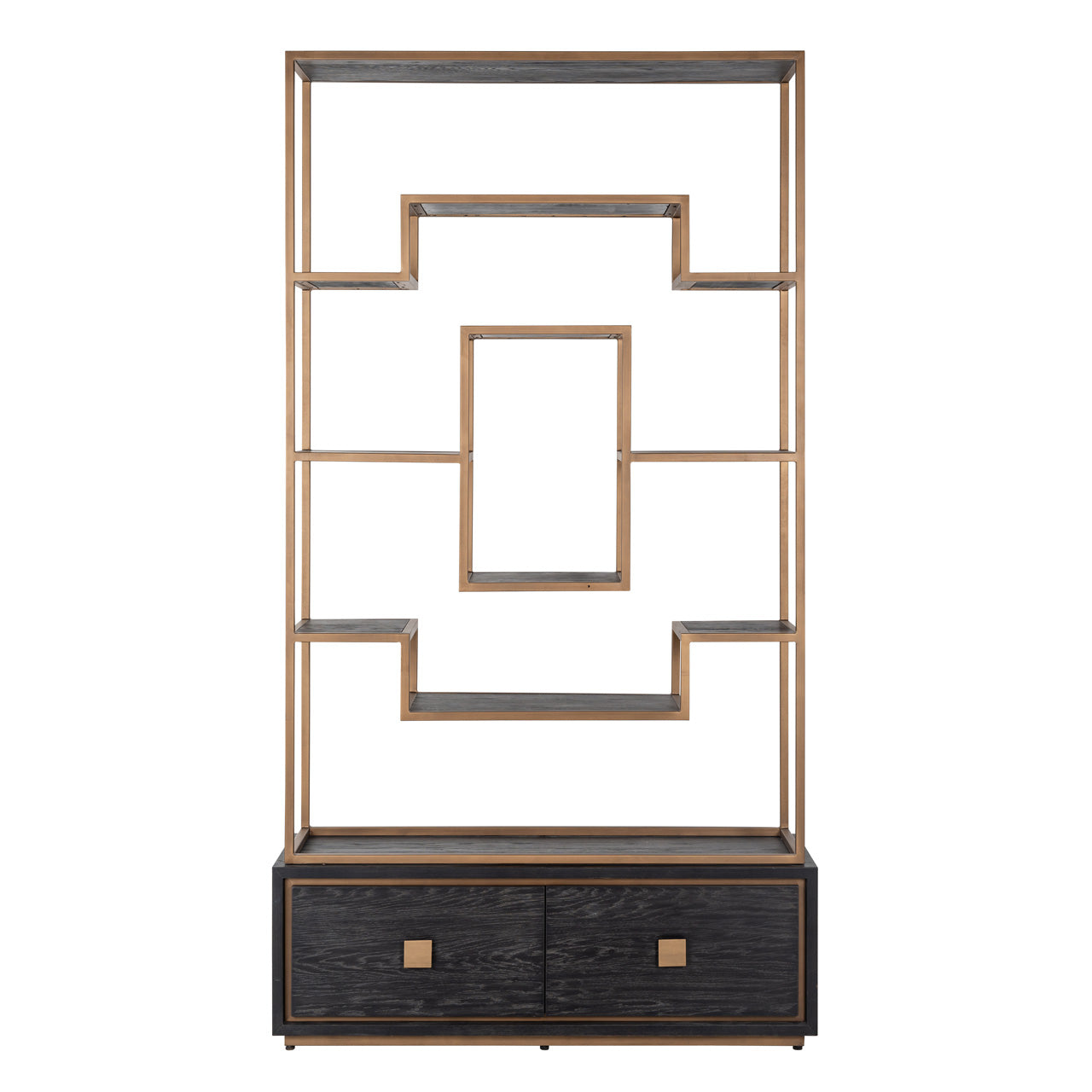 Display cabinet Hunter 2-drawers (Black rustic)