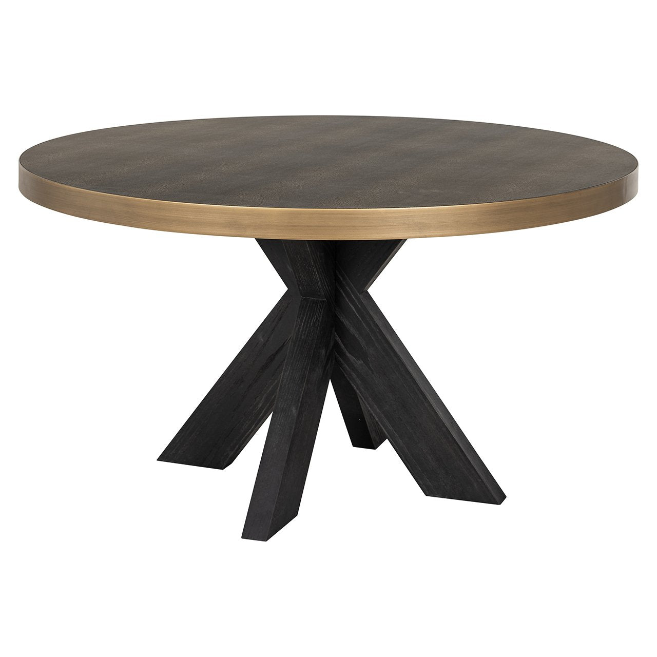Dining table Bloomville 140Ø incl. glass (Black/gold)