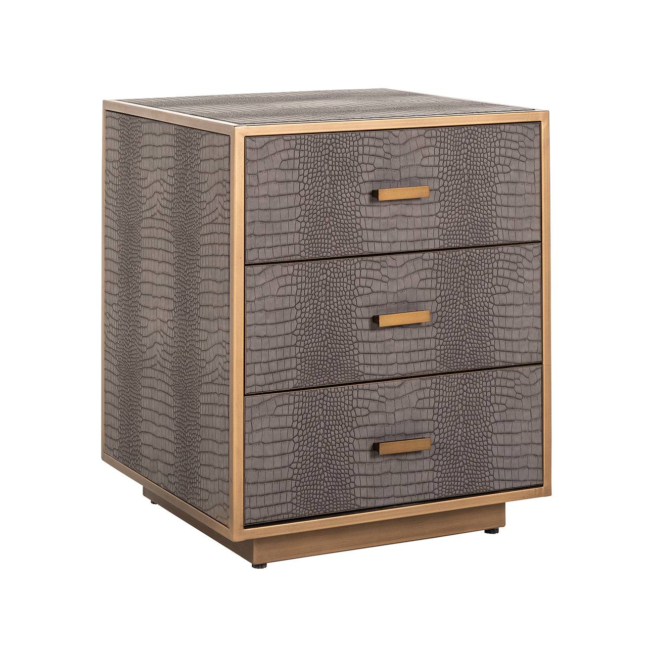 Nightstand Classio 3-drawers (Brushed Gold)